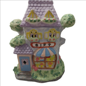 Decor Gift Shop House Figurine One Size Purple Green like new